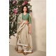 Beige Banarasi Silk Lehenga Choli For Girls