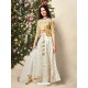 Off White Sartin Silk Lehenga Choli For Girls