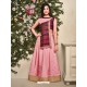 Pink Banarasi Silk Lehenga Choli For Girls