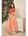 Peach Banarasi Silk Lehenga Choli For Girls