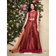 Wine Banarasi Silk Lehenga Choli For Girls