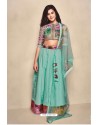 Multi Colour Banarasi Silk Lehenga Choli For Girls