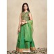 Green Banarasi Silk Lehenga Choli For Girls