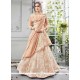 Peach Jacquard Lehenga Choli