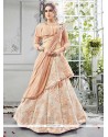 Peach Jacquard Lehenga Choli