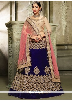 Velvet Resham Work A Line Lehenga Choli