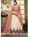 Satin Silk White A Line Lehenga Choli