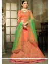 Orange A Line Lehenga Choli