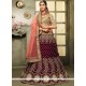 Stone Work Wine A Line Lehenga Choli