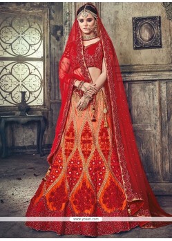 Orange And Red Lehenga Choli