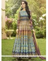 Print Work Multi Colour Fancy Fabric Floor Length Anarkali Suit