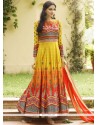 Fancy Fabric Multi Colour Floor Length Anarkali Suit