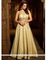 Cutdana Work Art Raw Silk Beige Readymade Suit