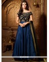 Navy Blue Stone Work Readymade Suit