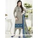 Ayesha Takia Grey Embroidered Work Churidar Designer Suit