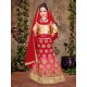Red Banglori Silk With Embroidery Work Lehenga Choli For Girls