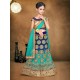 Blue Banglori Silk With Embroidery Work Lehenga Choli For Girls