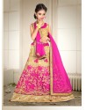 Banglori Silk With Embroidery Work Pink Lehenga Choli For Girls