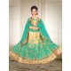 Banglori Silk With Embroidery Work Green Lehenga Choli For Girls