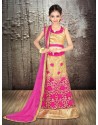 Pink Banglori Silk With Embroidery Work Lehenga Choli For Girls