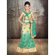 Sea Green Banglori Silk With Embroidery Work Lehenga Choli For Girls