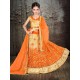 Orange Banglori Silk With Embroidery Work Lehenga Choli For Girls