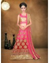 Pink Banglori Silk With Embroidery Work Lehenga Choli For Girls