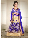Blue Banglori Silk With Embroidery Work Lehenga Choli For Girls