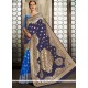 Weaving Work Blue And Navy Blue Art Silk Half N Half Saree