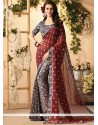 Lace Work Faux Georgette Casual Saree