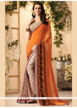 Brasso Multi Colour Print Work Casual Saree