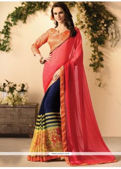 Print Work Faux Georgette Casual Saree