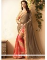 Multi Colour Lace Work Faux Georgette Casual Saree