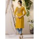 Rayon Yellow Party Wear Kurti