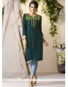 Green Rayon Party Wear Kurti