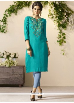 Embroidered Work Rayon Party Wear Kurti