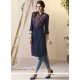 Rayon Navy Blue Party Wear Kurti