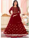 Ayesha Takia Faux Georgette Resham Work Maroon Floor Length Anarkali Suit