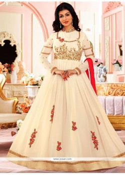 Ayesha Takia White Faux Georgette Floor Length Anarkali Suit