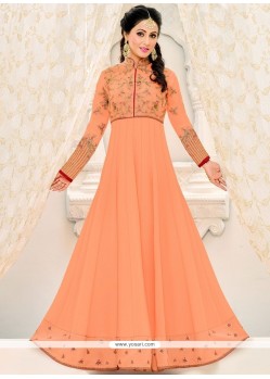 Hina Khan Faux Georgette Floor Length Anarkali Suit