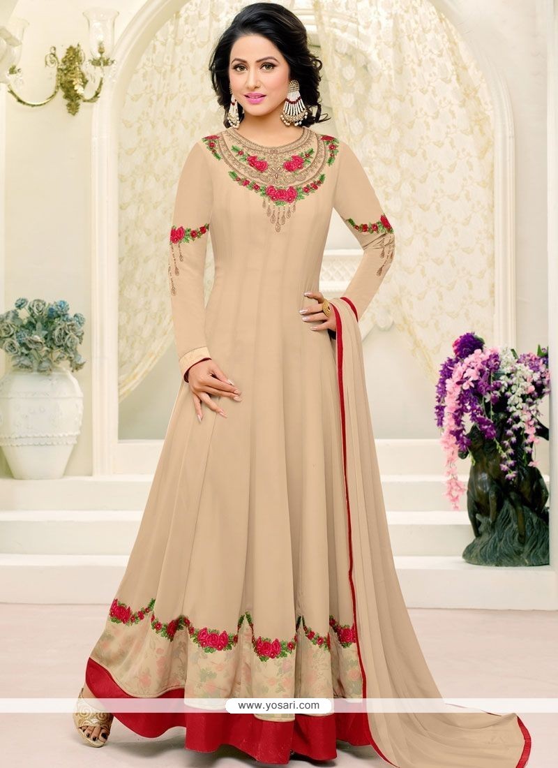 Buy Hina Khan Resham Work Floor Length Anarkali Suit | Anarkali Suits