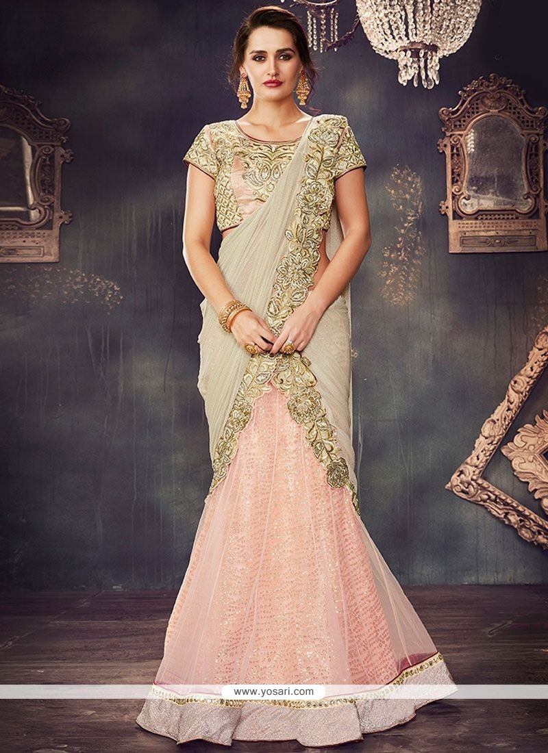 Classy Look Giving Lehenga Style Saree In Pink Color at best price in  Chennai