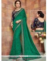 Faux Georgette Embroidered Work Classic Saree