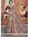 Faux Georgette Lace Work Printed Saree