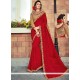 Red Embroidered Work Designer Saree