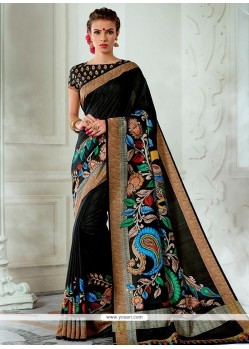 Tussar Silk Print Work Designer Traditional Saree