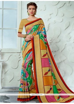 Tussar Silk Print Work Designer Traditional Saree