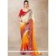 Faux Chiffon Embroidered Work Shaded Saree