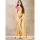 Beige Embroidered Work Traditional Saree