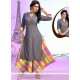 Grey Chanderi Party Wear Kurti